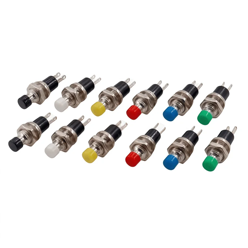 

Small pushbutton switch PBS-110 open hole 6-7MM button reset tap action non-locking switch press through