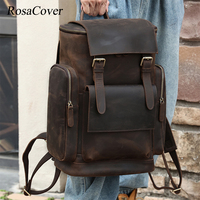 Genuine Leather Backpack for Men 15.6\