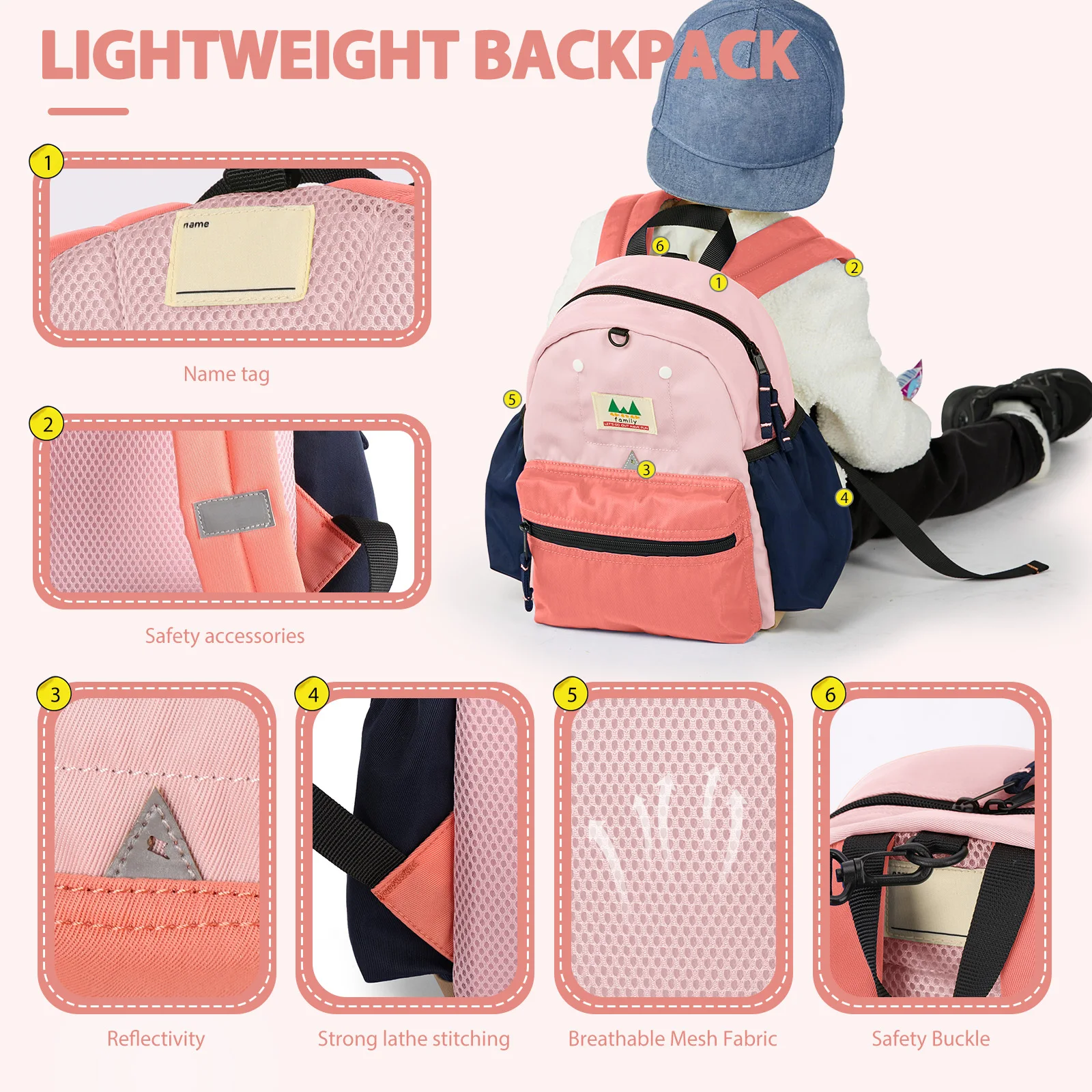 Children's Backpack Boys Girls Little Kids Backpack Bag Cute Cartoon Kindergarten Backpack 2-6 Years Old Kid Bookbag, School Bag view 2