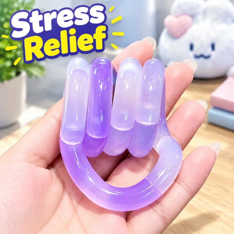 Thermochromic Twist Fidget Gadget, Kid Concentration Trainer, Intertwined Deformable Plaything, Tension Easing Ornament, Sensory