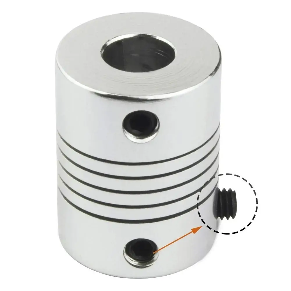1Pcs D19xL25 Flexible Shaft Coupling 3-10mm Bore Aluminum Alloy Stepper Motor Coupler Smooth Surface Z-Axis Encoder Coupling