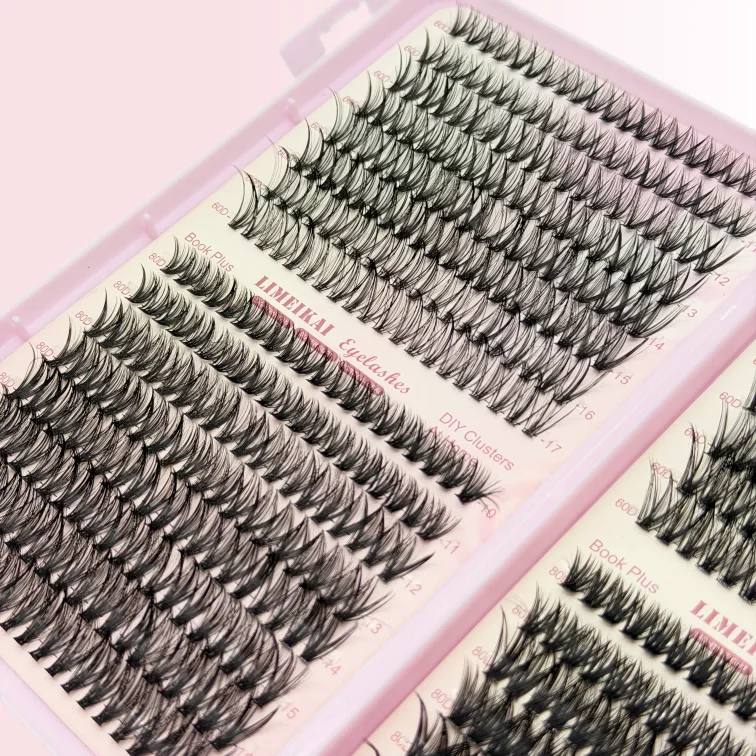 640 Pcs Extensions for Elongation, 10-17mm Individual Lashes, D-Shaped, Fluffy, Wispy False Lashes, DIY (40D + 50D + 60D + 80D)
