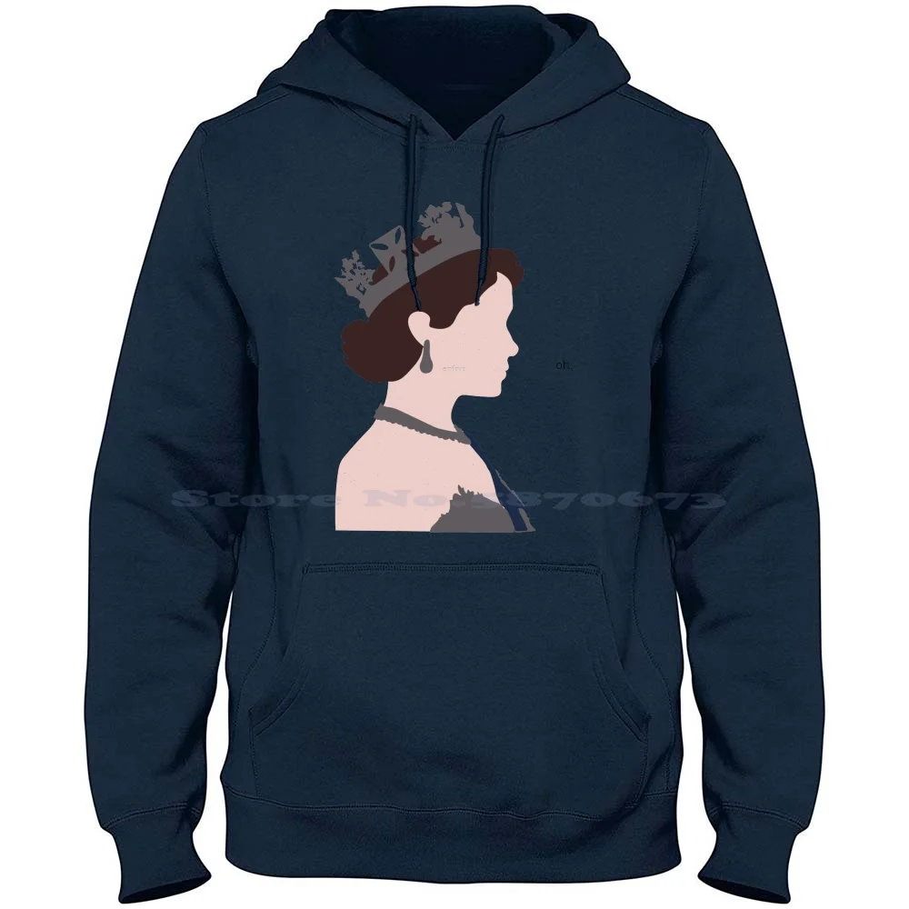 Oh. 100% Pure Cotton Hoodie Tshirt The Crown Queen Elizabeth Royal England Regal Monarch