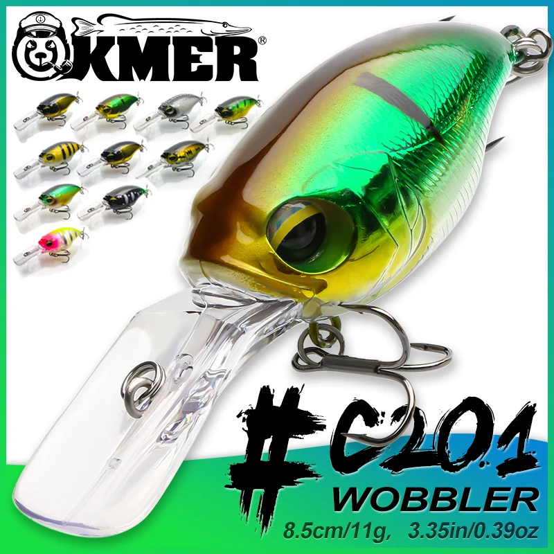 

KMER #201C 8.5cm/11g Fishing Wobbler Lures Floating Crankbait For Pike Walleye Bass About Artificial Hard Bait Goods Accessorie