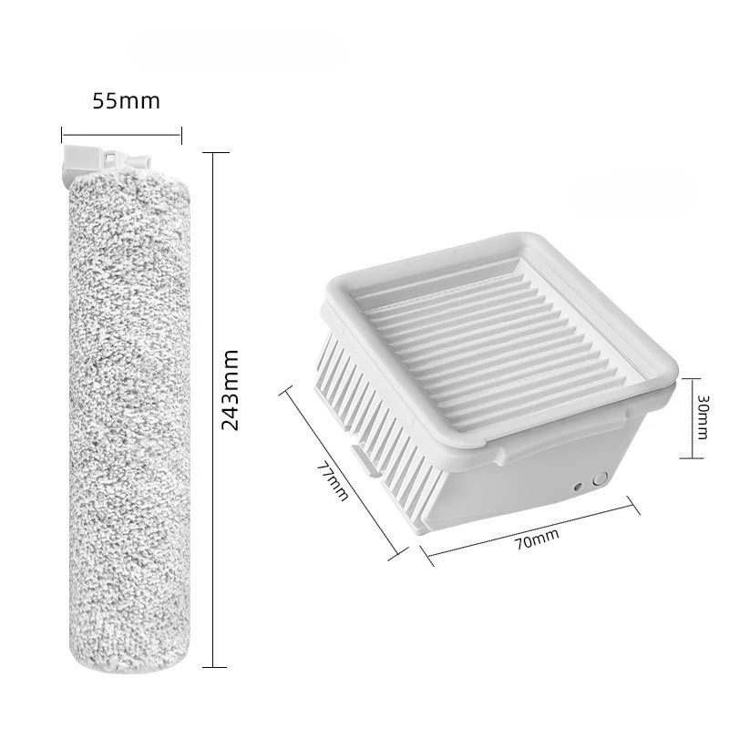 

For Xiaomi Shunzao H100 PRO Hot Water Floor Washer Vacuum - Filter & Plush Main Roller Brush Accessories