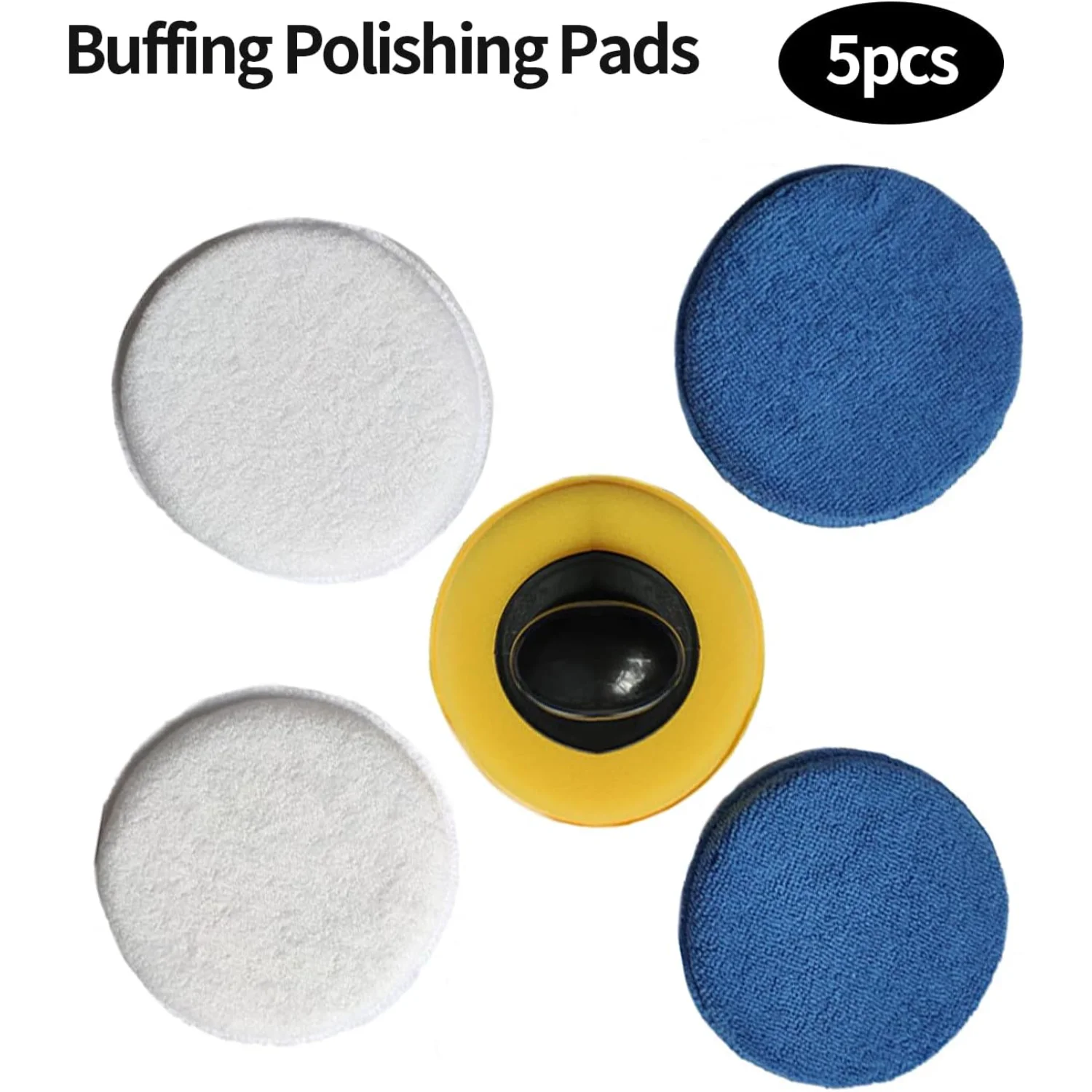 Microfiber Applicator Pads Car Wax Applicator Pads Pack of 5 Microfiber Sponge Applicators with  Handle