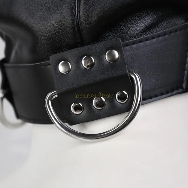 31BF Leathers Hoofd Harness Party Maskers Sex Toy Women Men Cosplays Head -hoofddeksels