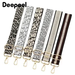 Deepeel 3.8cm de largura leopardo sacos alça de ombro bolsa feminina acessórios bolsa crossbody ajustável jacquard mochila alças