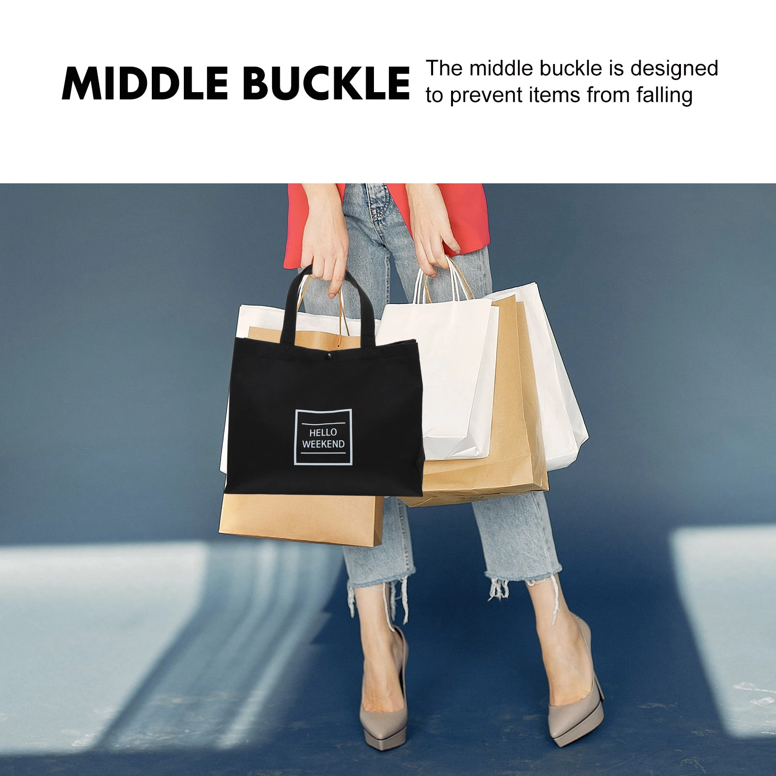 

Eco Friendly Shopping Large Capacity Foldable Grocery Bag Portable Storage Bag for Fruits Vegetables Books Foods Home Shopping
