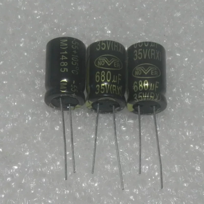 10 PÇS/LOTE 35V 680UF 35VDC 680UF RX Ouro Áudio Capacitor Eletrolítico