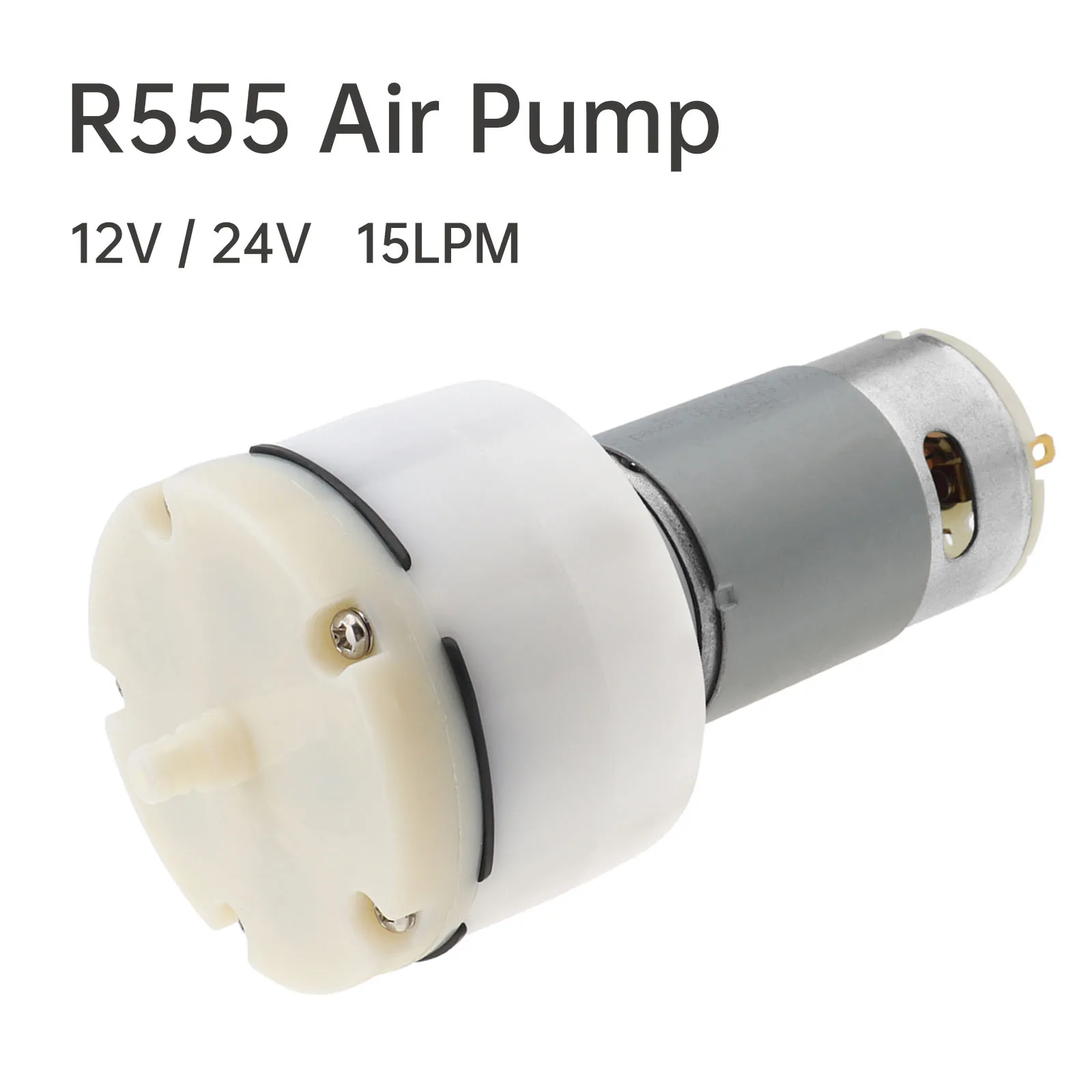 

RS555 Micro Vacuum Pump Motor 12V/24V 15L/Min Low Noise Electric Air Pump Vacuum Coating Machine Air Pump Fish Tank Oxygen Pump