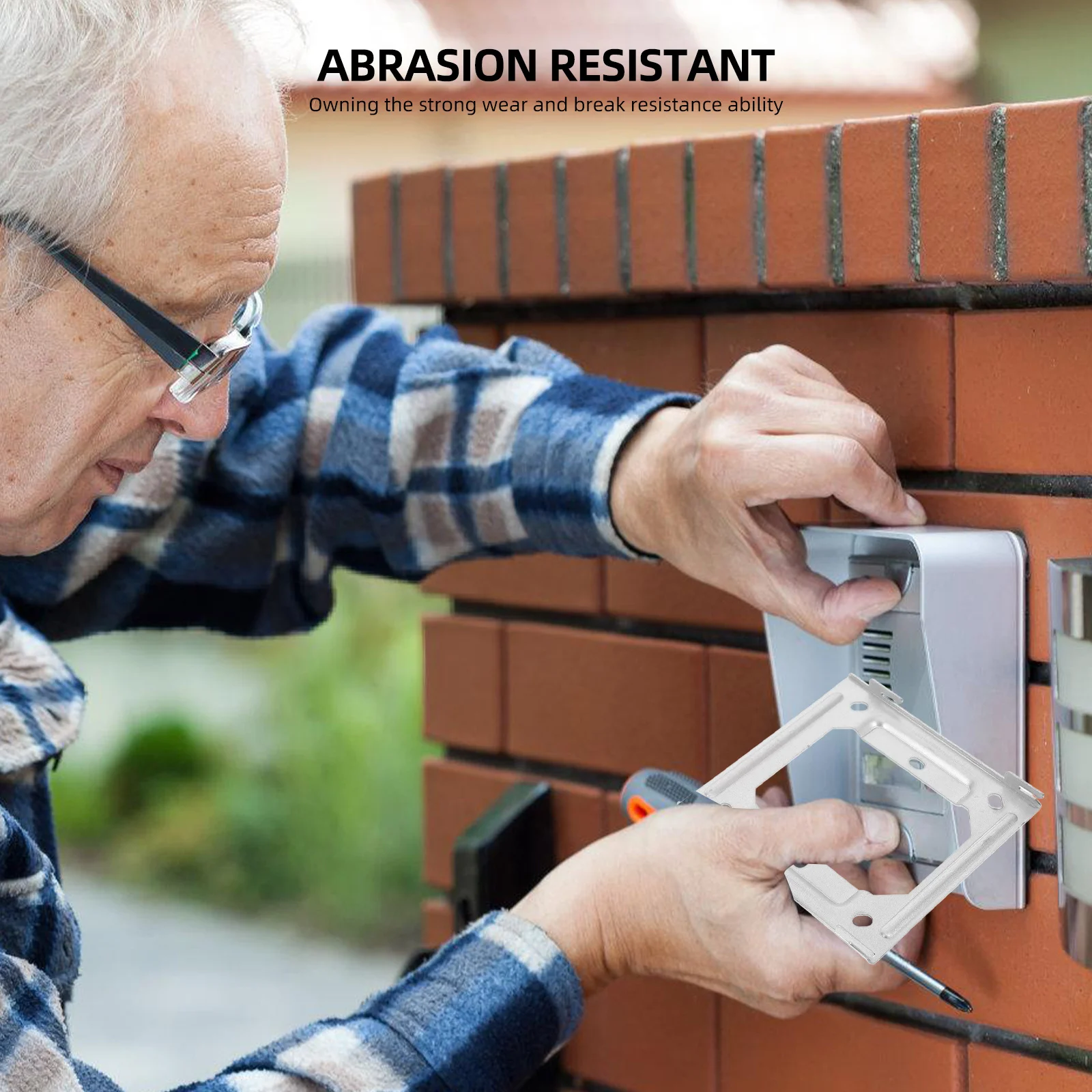 

Wear-Resistant Video Doorbell Mount Bracket for Home Security Sturdy Scratch Rain Theft Protection Rental Friendly Nail-Free