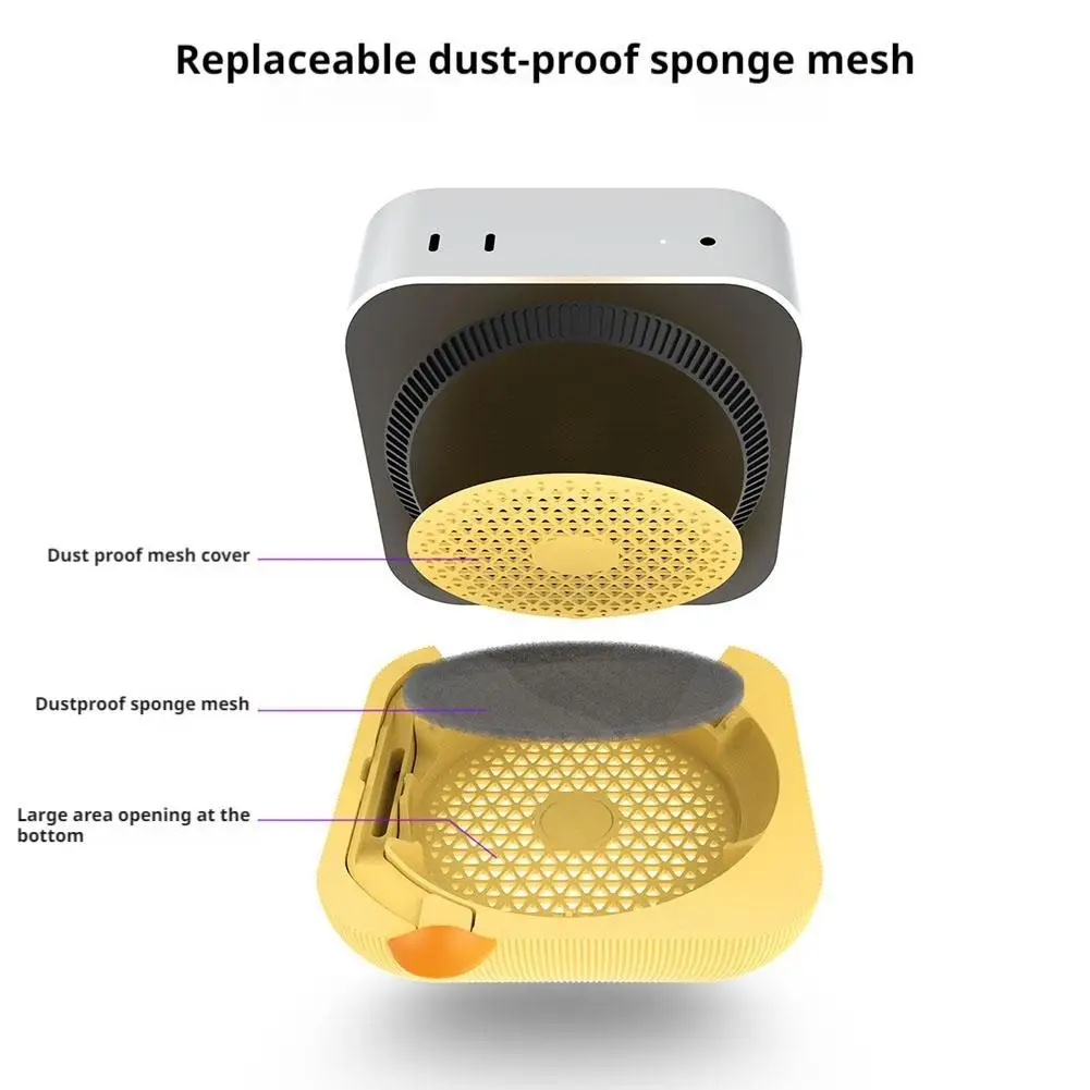 Updated Improved Heat Dissipation with Power Button Cute Duck Base Bracket for Apple Mac Mini M4 Cooling Front Creative Cute