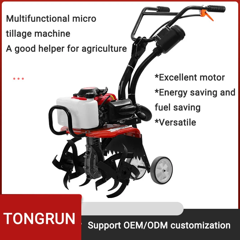 Small Multifunctional Petrol Hoeing Machine Microplough Rotary Tiller Weeding Machine Loose Furrow Machine