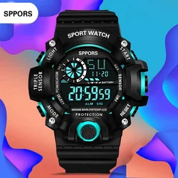 Style Boys Sports Watches Dual Display Digital Led Electronic Quartz Wristwatches For Kids