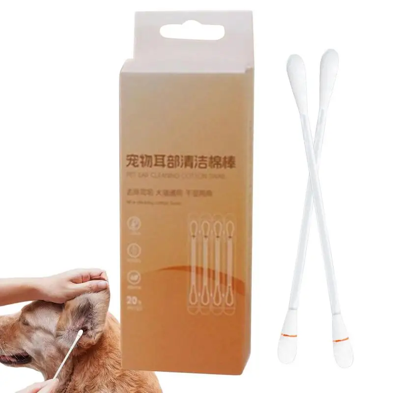 

Тампоны для собак 20 шт. ватные палочки для чистки ушей собаки инструмент для чистки ушей салфетки для ушей для собак очиститель кошачьих ушей для домашних животных котят