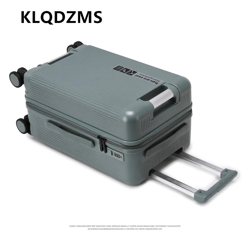 

KLQDZMS PC Luggage Zipper Boarding Case 20"22”24"26 Inch Men's Trolley Luggage Trolley Style Travel Bag Women's Suitcase