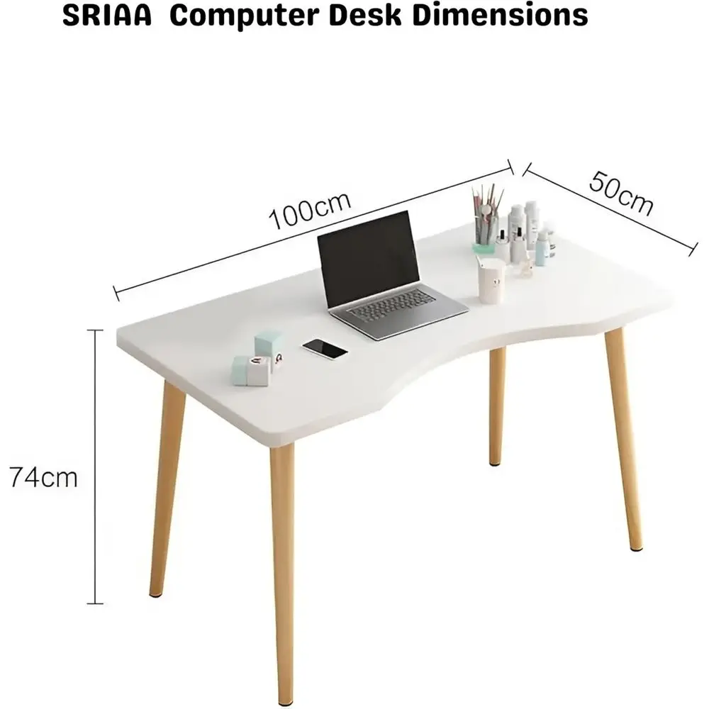 مكتب خشبي أبيض أنيق 40 - مكتب منزلي متين أو غرفة نوم أو طاولة دراسة