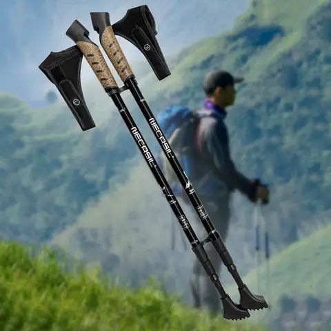 2PCS 워킹 폴 트레킹 폴 텔레스코픽Alpenstocks 알루미늄 합금 슈팅 목발 워킹 스틱 하이킹