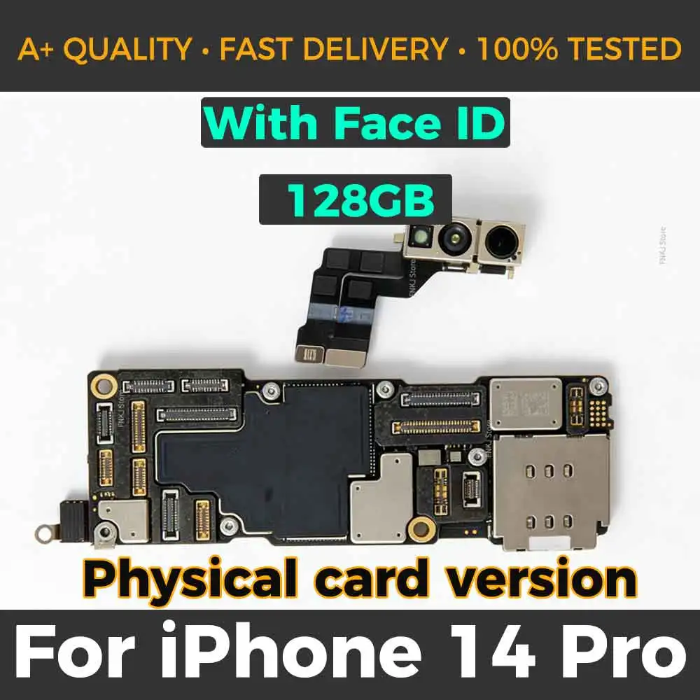 Fully Tested Authentic Mainboard For iPhone 14 Pro Motherboard Unlocked Clean ICloud With Face ID Support iOS Update Logic Board