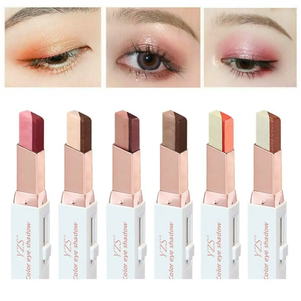 Cosmetica Tool Fluwelen Bicolor Glinstering Dubbele Kleur Oogschaduw Stok Oogmake-Up Parelmoer Oogschaduw Pen Liggend Zijderuppen