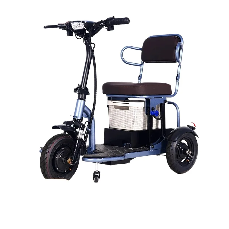 Elderly scooter mini electric tricycle mini folding trunk adult household lithium battery car light.