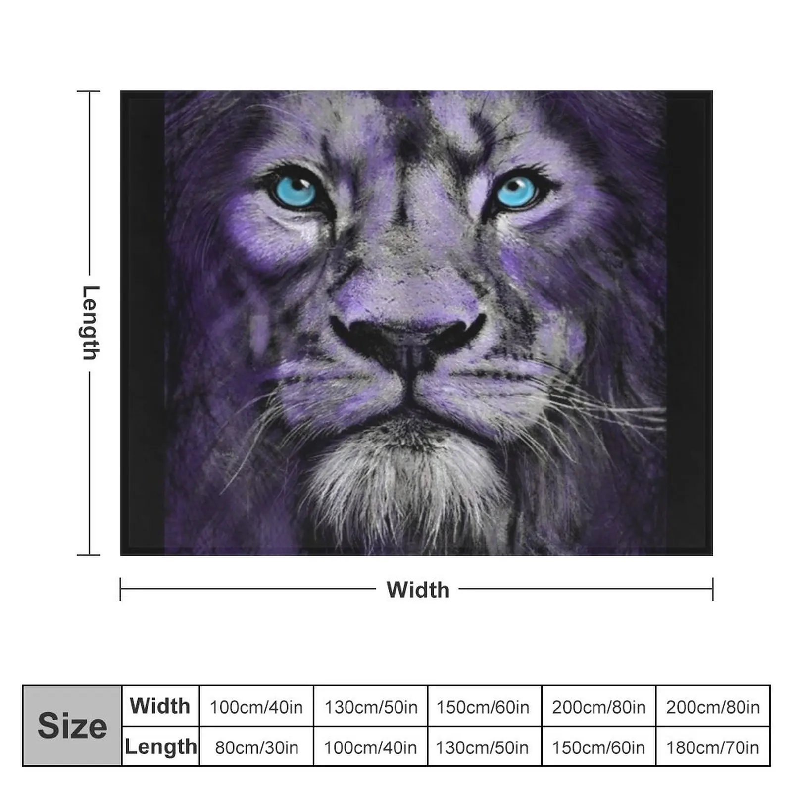 Blue Eyed Lion - design by UMD Throw Blanket manga Luxury St Blankets