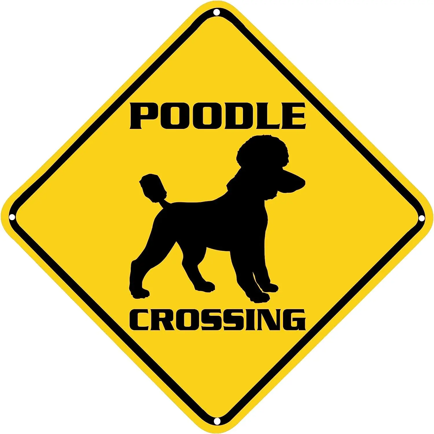 

Poodle Crossing Warning Sign Poodle Sign Animal Wall Decor For Home Farmouse Yard Road Quality Metal Sign 12x12 Inches