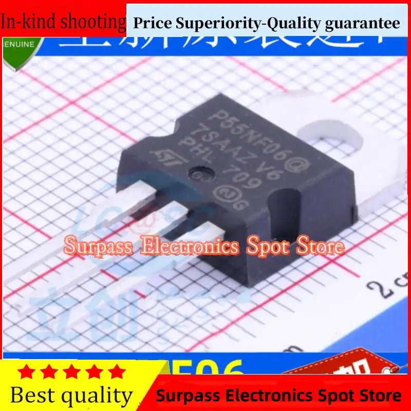 10PCS-100PCS  / P55NF06 P55NF06L STP55NF06 50A60V  TO-220 Price Superiority-Quality guarantee