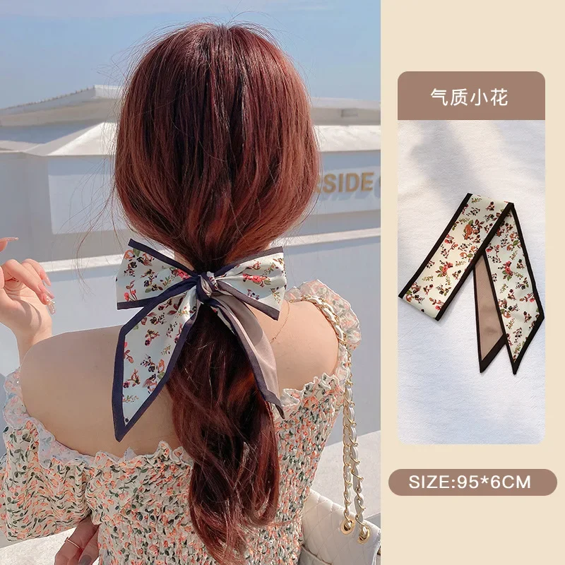 Girls Fashion Bow Headband New Versatile Belt Korean Thin Scarf Headband Super Immortal Ribbon Women\'s Hair Accessories