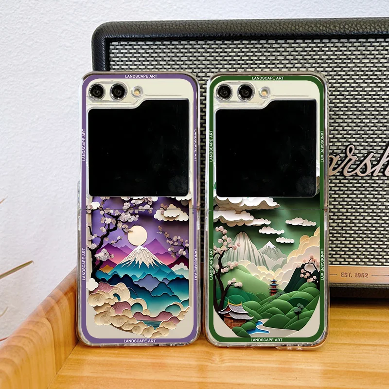 

Mountain Aesthetic Landscape Phone Case For Samsung Galaxy Z Flip 6 ZFlip 5 Shockproof Cover for Samsung Z Flip4 ZFlip3 Shell