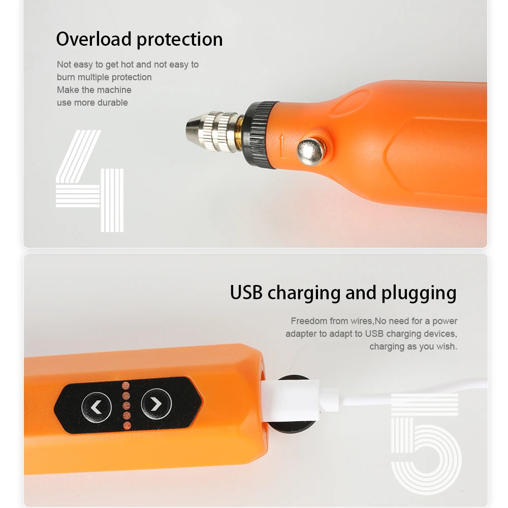 USB 무선 로타리 도구 키트 미니 전기 드릴 액세서리 키트 목공 조각 펜 미니 연마 기계 홈 DIY
