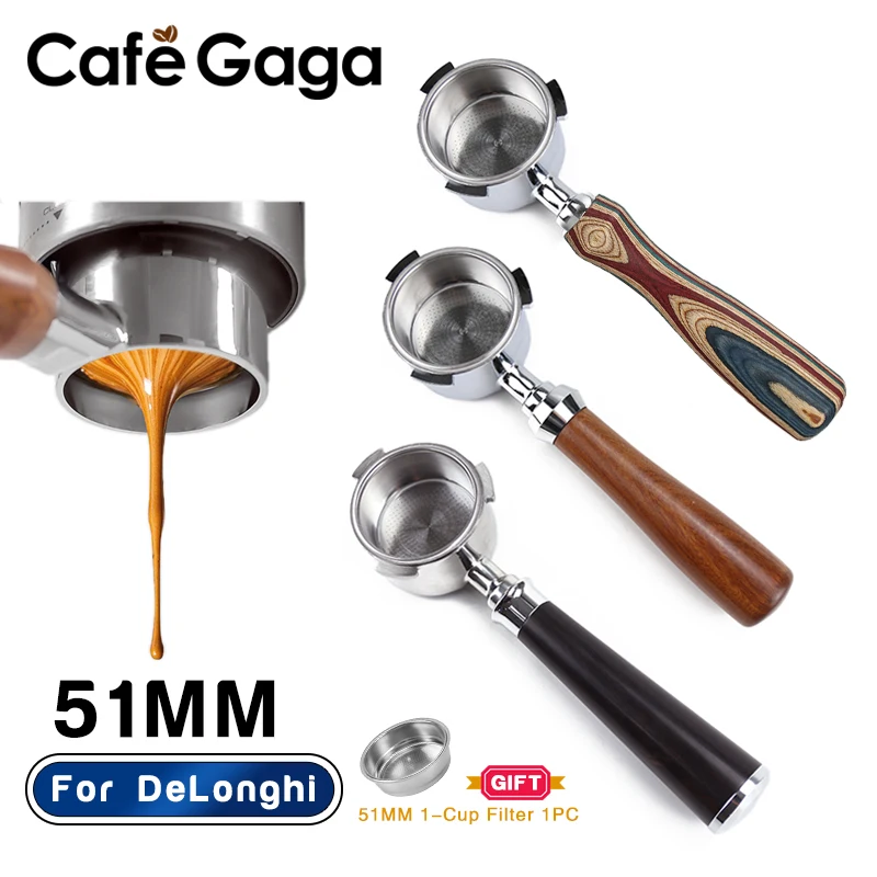 Coffee Bottomless Portafilter 51mm Naked For Delonghi EC680 EC685 EC200 Filter Basket Espresso Machine Accessories Barista Tools view 2