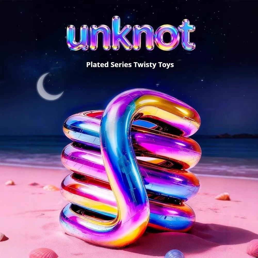 Unknot Electroplated Fidget Toy Luminous Sensory Twister Stress Relief Focus Decompression Toy For Adults