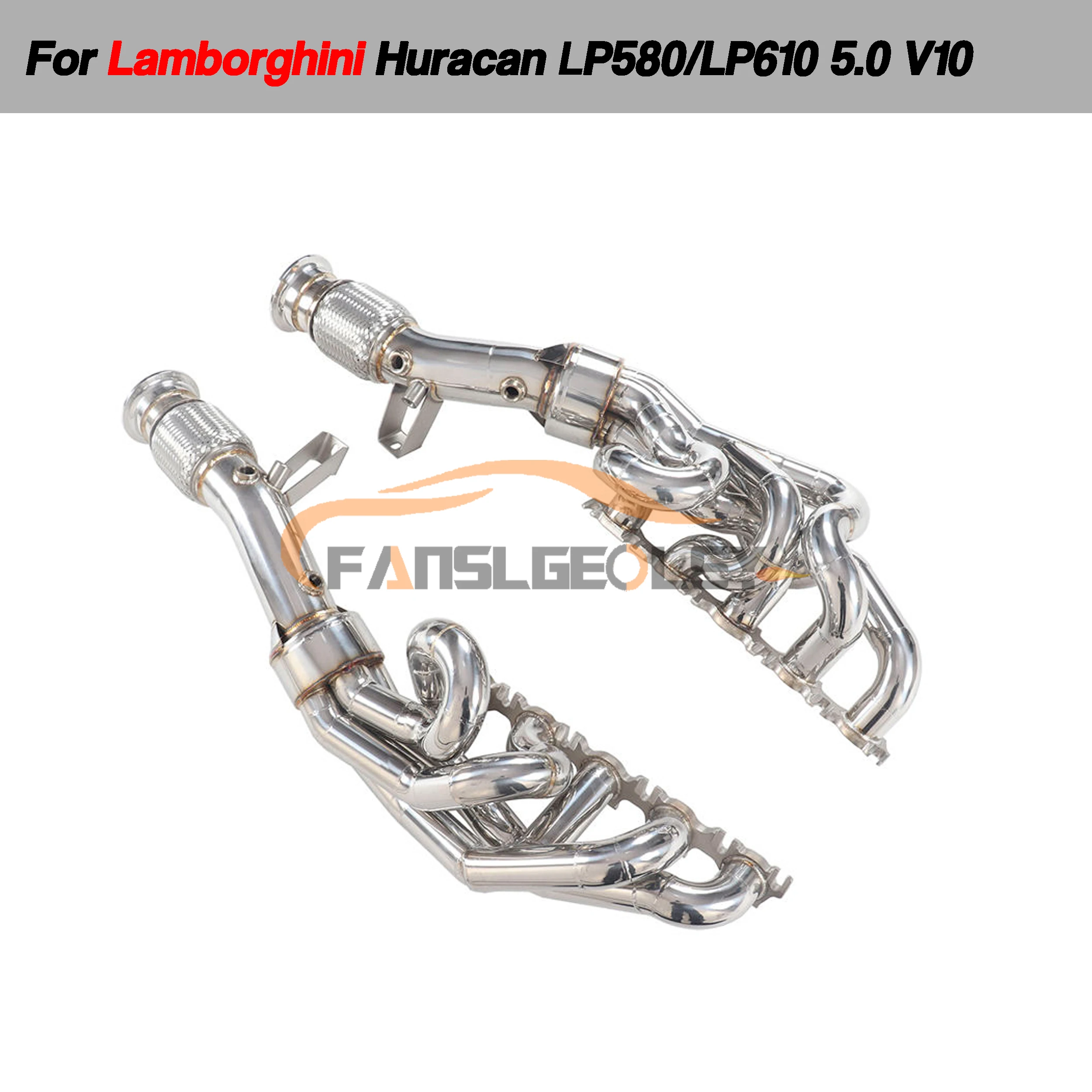 Fanslgeolsy Stainless Steel Exhaust Manifold Performance System Parts For Lamborghini Huracan LP580 LP610 5.0 V10 2014+ Tuning