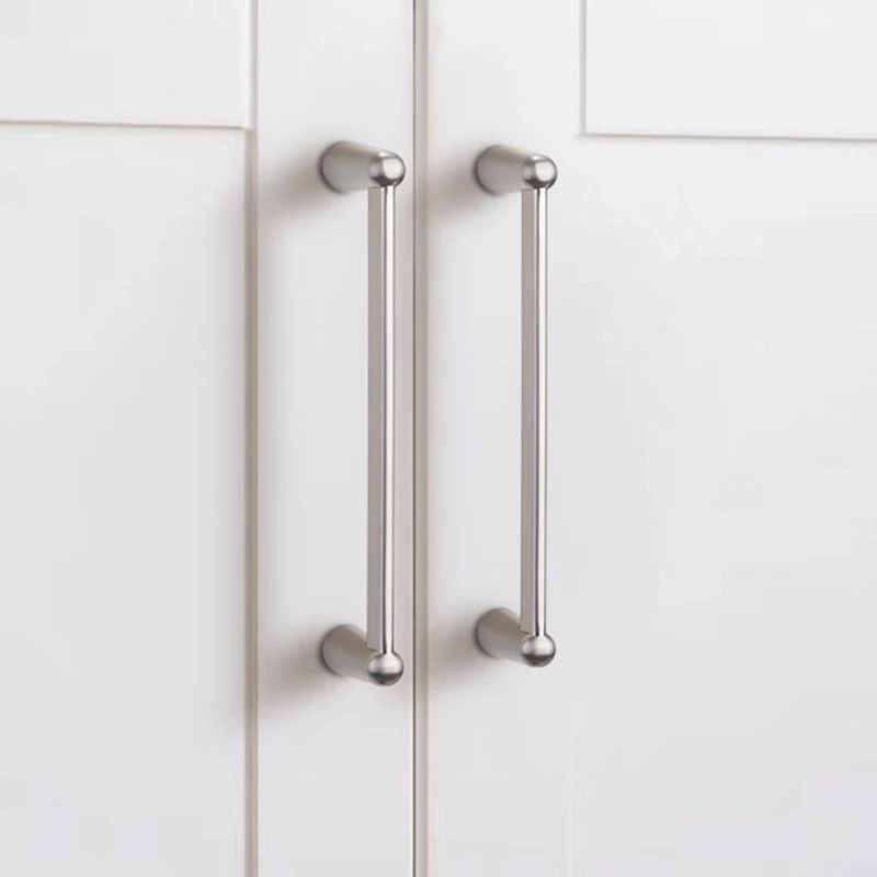 Minimalism Zinc Alloy Brushed Long Furniture Handles for Kitchen Wardrobe Cupboard Cloakroom Bedside Cabinet Shoe Storage