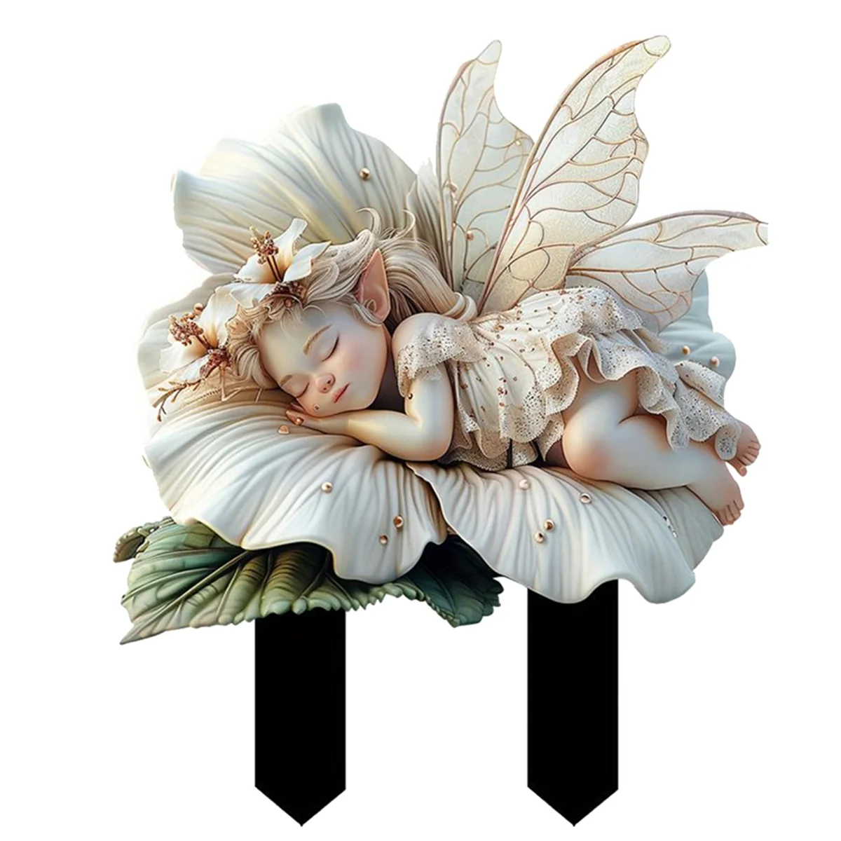 A71P الأبيض لوتس الجنية حديقة حصة الاكريليك اناء للزهور الديكور ضوء الشمس الماسك والحديقة المناظر الطبيعية الفن