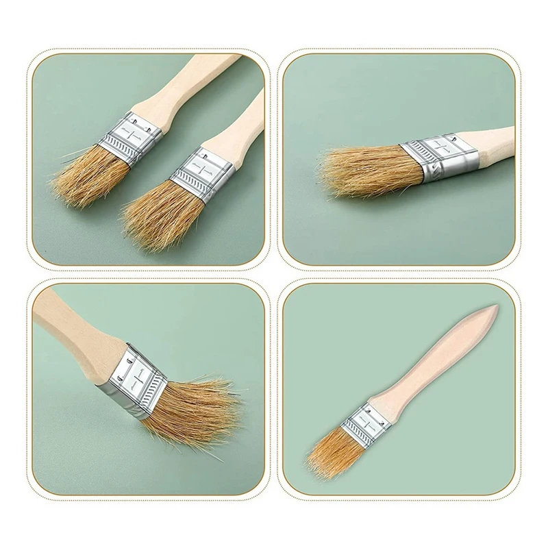 

100Pcs 1 Inch Chip Paint Brushes Bulk, Small Paint Brush Brick Stain Paintbrushes Bristle Wood For Acrylic Paint, Crafts