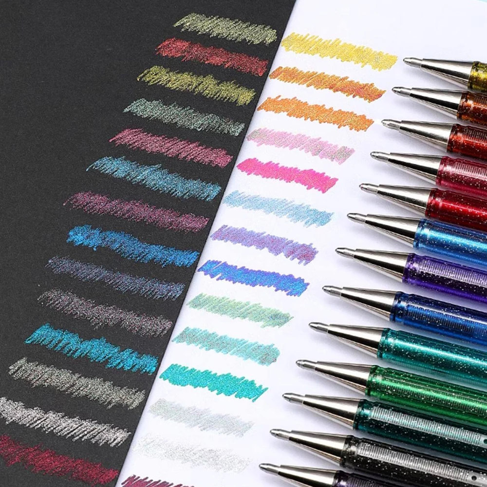 7Pcs/set Japan Pentel Metallic Glitter Gel Pens Shimmer Pearl Highlight Pen Sparkle Ink for Festival DIY Drawing Stationery K110