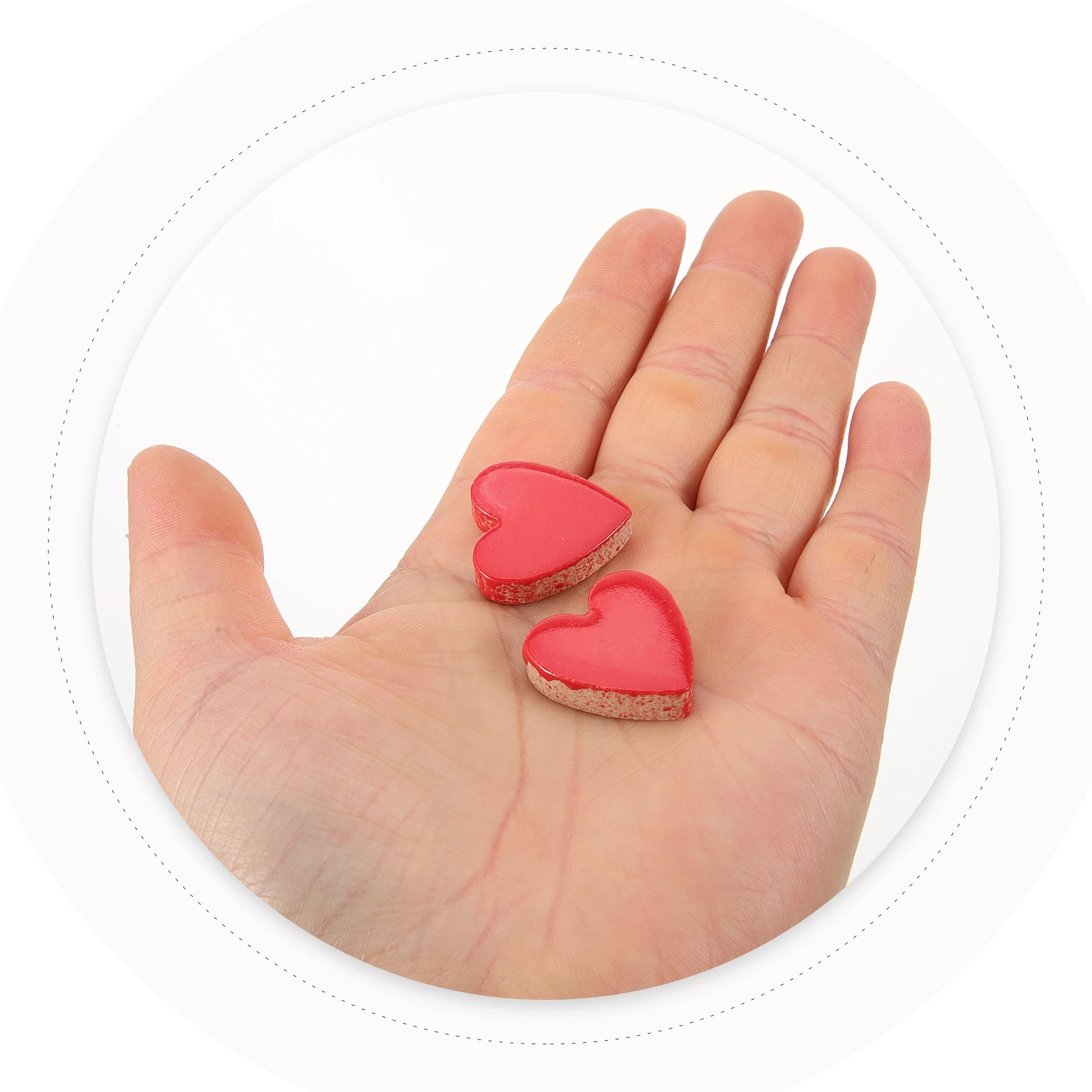 1 Zestaw Ceramicznych Mozaikowych Płyt w Kształcie Serca, Gładkie, z Płaskim Tyłem, do Rękodzieła DIY, Elementy Dekoracyjne, Płytki Lustrzane, Różne Kolory