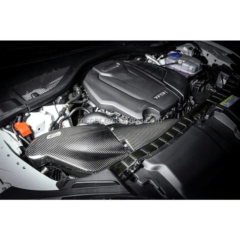 Faster Response Real Dry Carbon Air Intake Manifold For Audi A6 A7 1.8T 2.0T 2016-18 Racing Version Cold Air Intake System