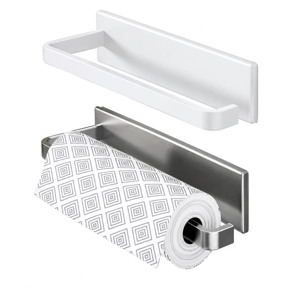 Kitchen Paper Towel Holder Magnetic Wall Mounted Refrigerator Side Cabinet Storage Rack Non-Drilling