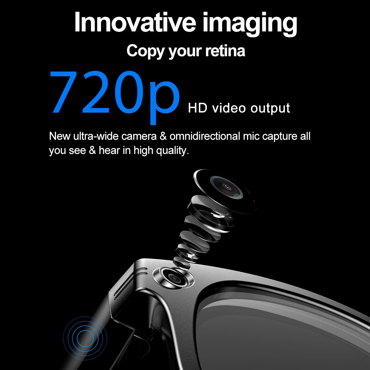 موضة جديدة AI التفاعل النظارات الذكية ترجمة HD فيديو/تسجيل الصورة كاميرا سماعات الموسيقى BT دعوة النظارات الشمسية الرياضية في الهواء الطلق