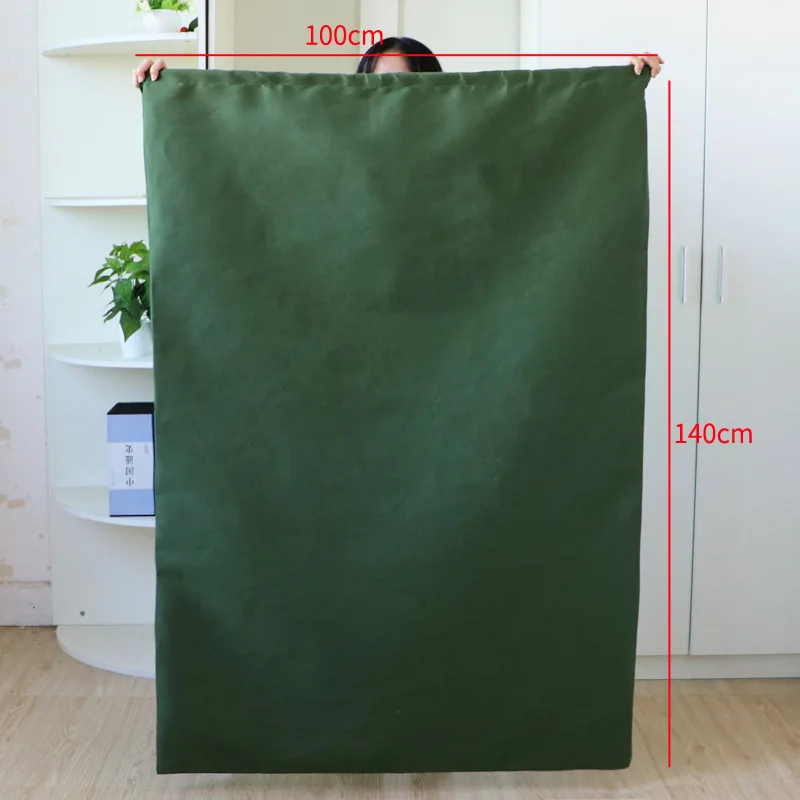 Extra Large Laundry Bags Storage Bags Heavy Duty Durable Black Green Drawstring Closure Canvas Bag for College Travel House Move