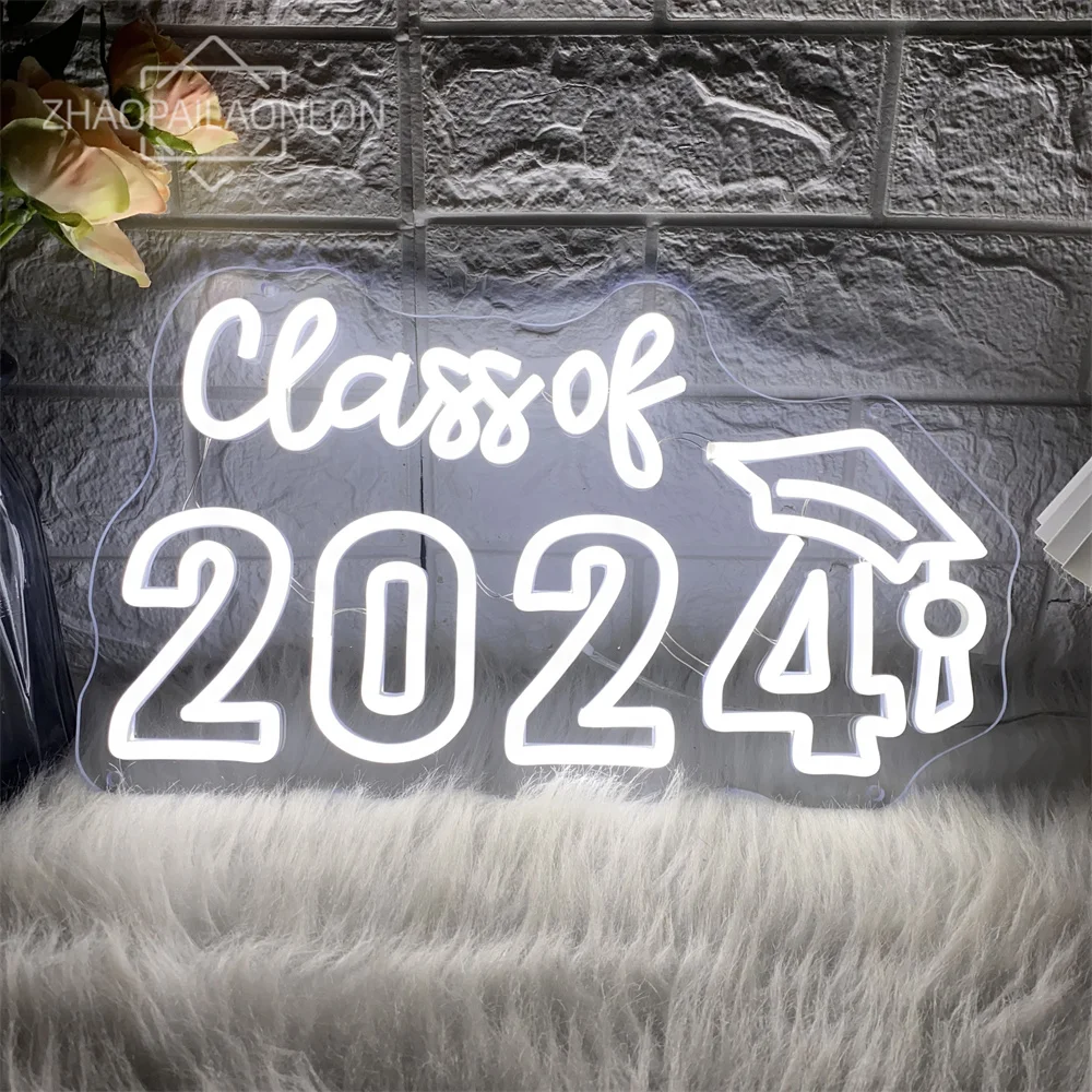 Graduation Led Neon Sign Wall Hanging Room Decor 2024 Congrats Ceremony LED Neon Lights USB Graduation Party Decoration Signs