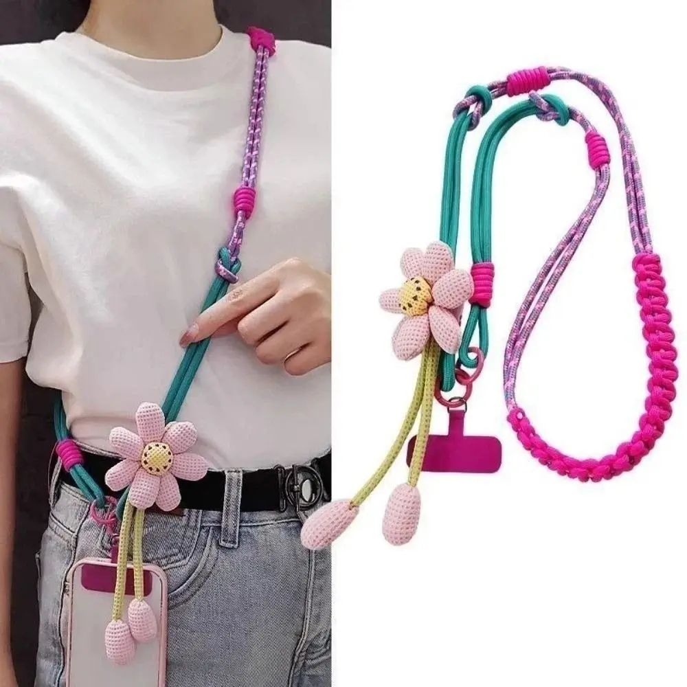 

Flower Mobile Phone Lanyard Detachable Hanging Rope Crossbody Phone Strap Anti Lost Universal Phone Neck Straps Lanyard Patch