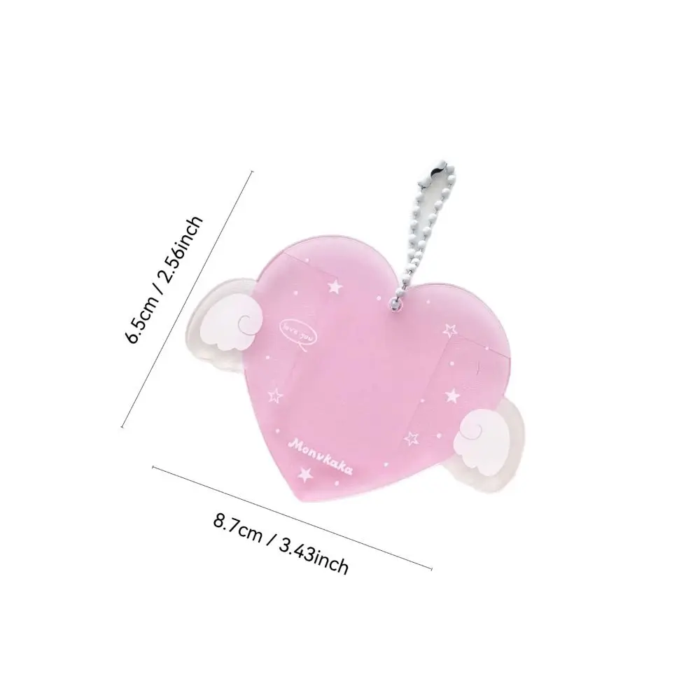 Creative 1 inch Photocard Holder Acrylic Love Wings Idol Photo Holder Gift Kawaii Bag Pendant