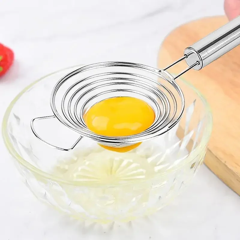 

Long Handles Egg White Separator Egg White Separator With Stainless Steel Egg Yolk Filter Divider Household Kitchen Accessories