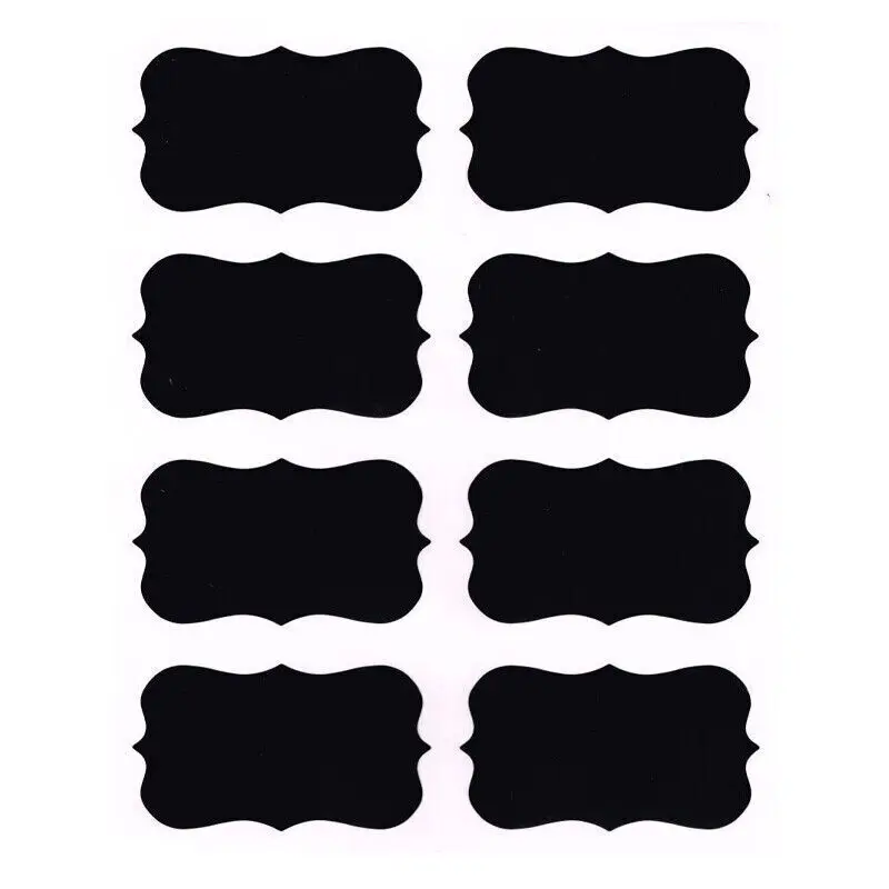 40 Jar Labels Stickers Black Labels Chalk Pen Kitchen Pantry Spice Herb