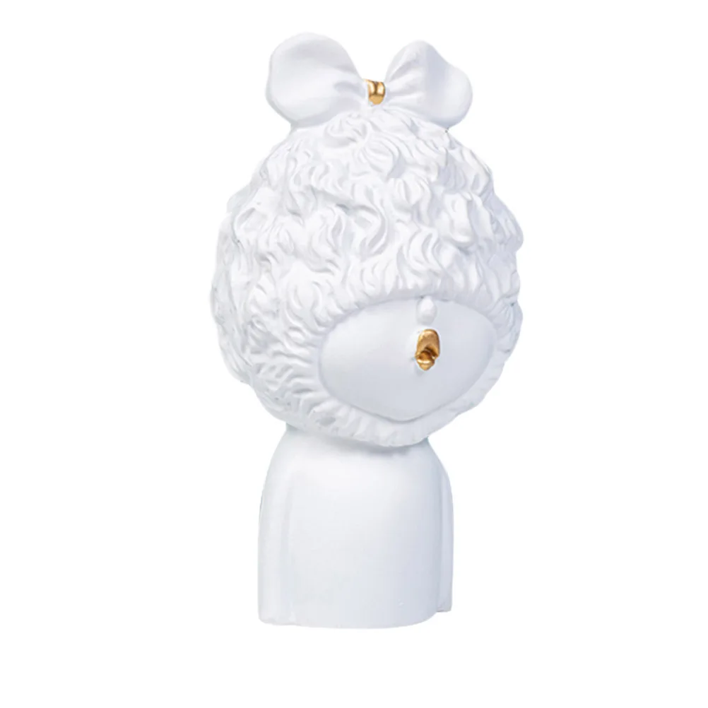 1-個樹脂少女彫刻白エレガントなデスクトップ装飾クリエイティブホーム装飾新築祝いギフト装飾フィギュア像